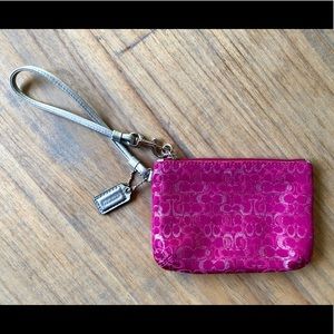 Pink & Silver Coach Clutch - Like New!